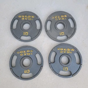Gold's Gym (4) 10 Pound 2" Olympic Barbell Weight Plates Easy Grip 40 total lb - Picture 1 of 8