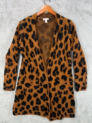 Cárdigan plumero estampado de leopardo Nine West talla pequeña para mujer cárdigan suéter Foto 1 de 4