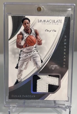 2018-19 Panini Immaculate DeMar Derozan #RM-DDR Remarkable Game Worn One Of One - Image 1 of 2