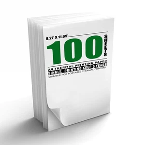 100 Sheets A4 Thermal Paper, 8.27x11.69' Thermal Paper(210 x 297 mm) for Port... - Picture 1 of 8