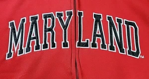 Maryland Track Jacket Mens Red Full Zip Sweater Sweatshirt Terrapins Terps Large - Picture 1 of 10