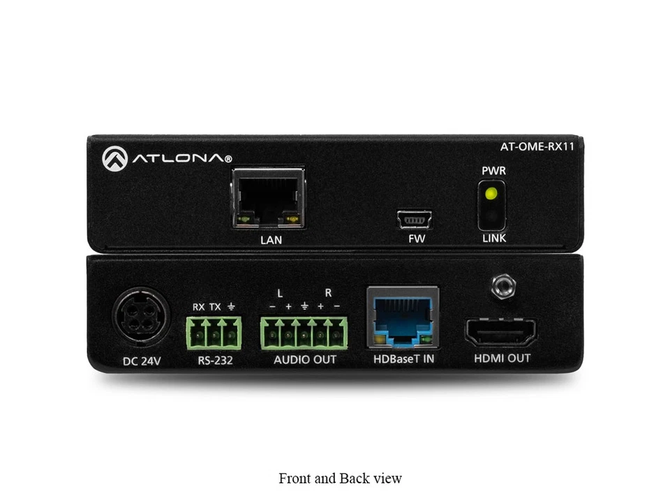 Extensor (receptor) Atlona AT-OME-RX11 4K/UHD HDMI/HDBaseT con audio/RS-232/PoE Foto 1 de 1