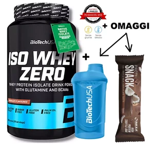 BIOTECH USA Iso Whey Zero 908 gr Proteine Isolate Siero del Latte + SHAKER + BAR - Imagen 1 de 1