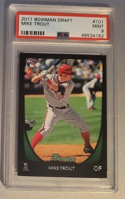 2011 Bowman CHROME Draft #101 Mike Trout Rookie (RC) PSA 9 - Imagem 1 de 2