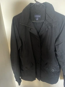 Lands' End Women's Black Small 6-8 Full Zipper Jacket with Pockets Excellent - Picture 1 of 6