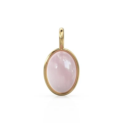 Rose Quartz Oval Charm 14k Gold Dainty Necklace Findings | Wholesale Price - Image 1 of 4