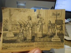 ANTIQUE OLD VICTORIAN ERA ADVERTISING CARD Johnson Clark Needles Egypt New York - Picture 1 of 2