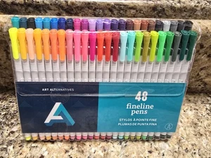 TOTALMENTE NUEVO Arte Alternativas 0.4mm Punta Fineline Plumas Multicolor 48 Unidades Set - Imagen 1 de 3