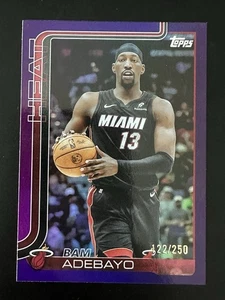 2025/26 Topps BAM ADEBAYO Purple 122/250 HEAT - Picture 1 of 2