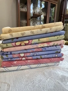 1999 The Cabbage Rose Cotton Fabric 10 Fat Quarters Barbara Brandeburg - Picture 1 of 12