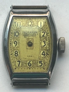 ART DECO INGRAHAM WRIST FIT MENS WATCH - 28X40mm - FOR REPAIR - Picture 1 of 3