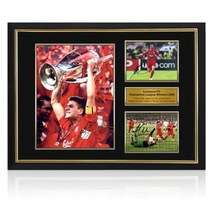 Istanbul 2005 Signed By Steven Gerrard, Xabi Alonso Vladimir Smicer. Framed - Picture 1 of 4