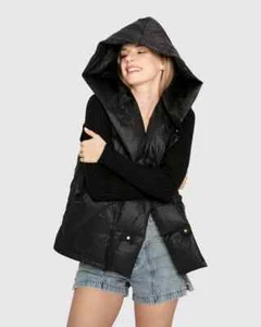 Gilet imbottito con cappuccio Belle & Bloom Over My Head - Nero - Taglia L/XL - Foto 1 di 4