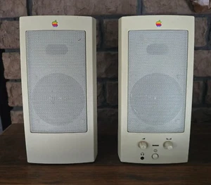 Vintage 1993 Apple Design Powered Speakers, Beige, #M6082 *No Power Adapter - Picture 1 of 11