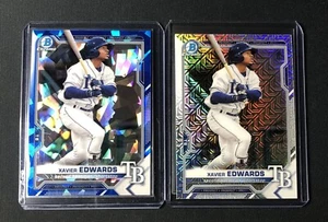2021 Bowman Chrome Sapphire Xavier Edwards + Mojo Refractor #BCB-101 Rays - Picture 1 of 4