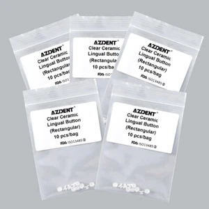 Dental Orthodontic Composite Ceramic Lingual Buttons Bondable Rectangular Base - Picture 1 of 10