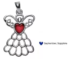 Avon MARY Birthstone ANGEL Necklace SEPTEMBER SAPPHIRE Color NEW in BOX 2015 - Picture 1 of 3