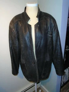 Vintage Cencini Leather Design London New York Jacket Size 40 Leather Jacket - Picture 1 of 4