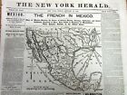 1865 Civil War newspaper w MAP of Mexico TEXAS Louisiana NEW MEXICO Indian Terri
