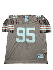 Camiseta Miller Juvenil XL 18-20 Marrón Estampada De Colección Starter Cleveland Browns #95 - Imagen 1 de 10