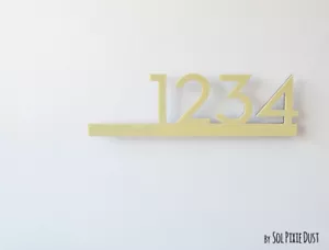 Modern House Numbers Beige Acrylic - Contemporary Home Address - Sign Plaque - Picture 1 of 4