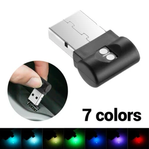 1 x mini USB 7 couleurs DEL voiture lumière intérieur ambiance néon atmosphère lampe - Photo 1/16