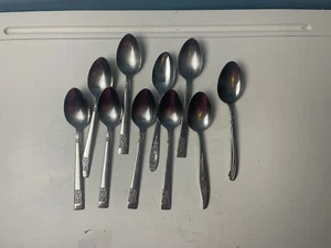 Vintage Rebacraft Stainless Silverware Floral Japan Lot of 10 - Picture 1 of 16