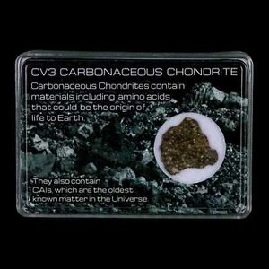 0.8" CV3 Carbonaceous Chondrite Meteorite Specimen CAIS Display - Picture 1 of 4