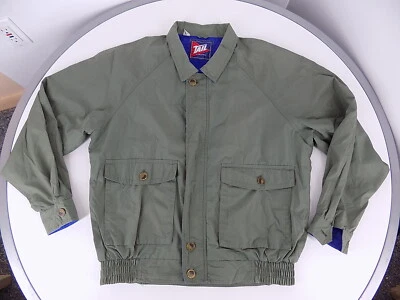 Винтажный хвост подпись куртка-бомбер, L большой, зеленый, VGUC, застежка-молния - Изображение 1 из 4