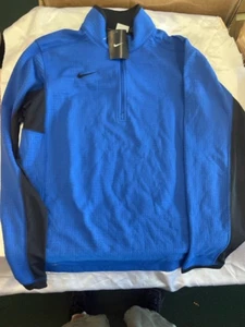NIKE MEN'S DRI FIT TEAM LEAGUE Half ZIP WARM UP JACKET SIZE S 642042 Royal/Black - Picture 1 of 2