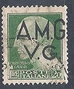 1945-47 TRIESTE AMG VG USATO 20 LIRE varietà - RR9058-2 - Foto 1 di 1