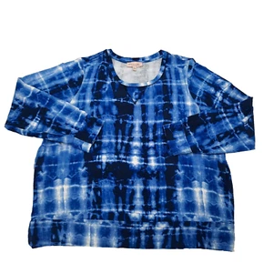 Philosophy Felpa Tie Dye Donna 3X Blu Modal Morbida Leggera Boho Lounge - Foto 1 di 9
