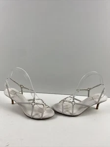 3.1 Phillip Lim LOUISE Ivory Leather Strappy Ankle Strap Heeled Sandals Size 37 - Picture 1 of 8