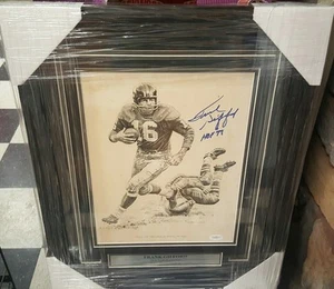 RARE Vintage Authentic Autographed Giants Frank Gifford HOF 77 JSA Photo FRAMED - Picture 1 of 4