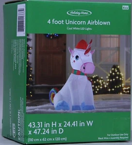 Christmas Holiday Home 4 ft Unicorn Airblown Inflatable NIB - Picture 1 of 2