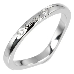 CARTIER Ballerina curve Ring Pt950Platinum/3P Diamond #4.1(US Size) 3g Women - Picture 1 of 10