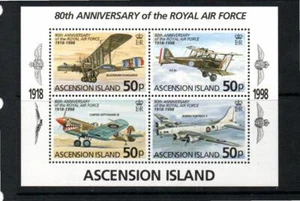 ASCENSION MNH 1998 MS746 80TH ANV OF ROYAL AIR FORCE - Picture 1 of 1