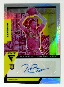 Autógrafos Panini Flux 2020-21 Influjo plata Prizm novato Tyler Bey Mavericks - Imagen 1 de 3