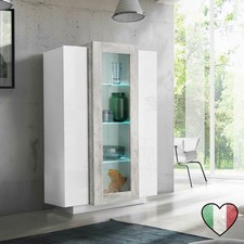 Vetrina 3 ante - Cemento - Made in Italy - Corona