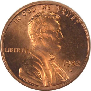 1982 D Small Date Lincoln Memorial Cent Uncirculated Zinc Penny 1c - Picture 1 of 4