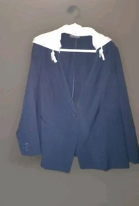Lane Bryant Damen Gr. 22 W Marine Blazer mit abnehmbarer Kapuze Capsul Old Money - Bild 1 von 10
