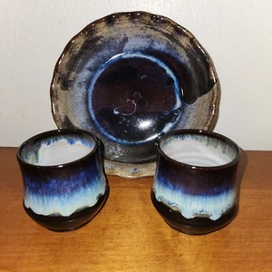 Handcrafted Ceramic Plate & Cup Set By Cathe - Picture 1 of 10