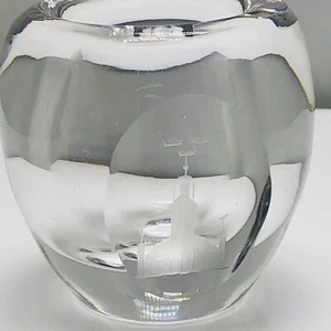 Vintage Sweden Signed Olcia Art Glass Crystal Tealight Votive Candle Holder Cere - Picture 1 of 12