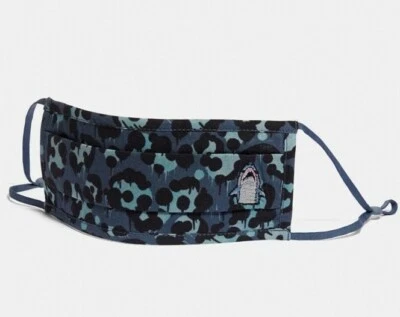 Coach Sharky Face Mask With Wild Beast Print Denim / FREE SHIPPING  - Image 1 of 3