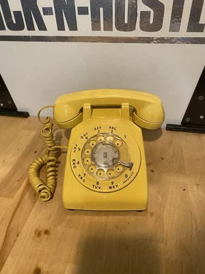 Vintage At&t Systems Rotary Desk Phone. YELLOW Working Tested - Image 1 of 4