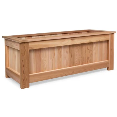 All Things Cedar 4 Foot Cedar Box Planter, Elevated Outdoor Garden Bed, Natural - Image 1 of 4