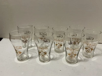 Copos de ouro 75º aniversário coca cola, chicago bottling co. Conjunto de 8 - Imagem 1 de 3