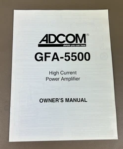 Adcom GFA-5500 Owners Manual D-1654 - Picture 1 of 3