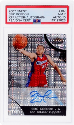 2007 Finest Eric Gordon Draft Picks Auto Xfractor #107 /10 PSA 7/10 - Image 1 of 2