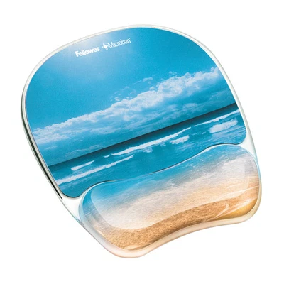 Fellowes Gel Mouse Pad With Wrist Rest, Sandy Beach - Image 1 of 4